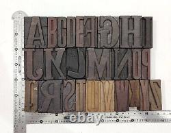 Vintage Letterpress Bois / Bois Impression Type Bloc Typographie 26pc 53mm#tp-275