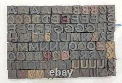 Vintage Letterpress Bois / Bois Impression Type Bloc Typographie 96pc 22mm#tp-184