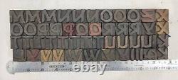 Vintage Letterpress Bois / Bois Impression Type Bloc Typographie 96pc 22mm#tp-184