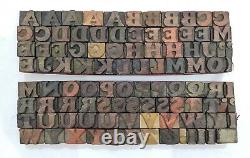 Vintage Letterpress Bois / Bois Impression Type Bloc Typographie 97 Pc 16mm#tp-81