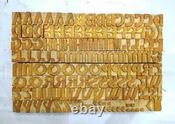 Vintage Letterpress Bois / Bois Impression Type Blocs Typographie 123pc 25mm #lb73