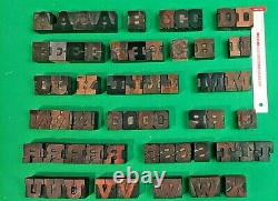 Vintage Letterpress Wood/wooden Printing Block Typographie 16 Lignes Set 8 Picas