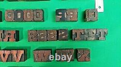 Vintage Letterpress Wood/wooden Printing Block Typographie 16 Lignes Set 8 Picas