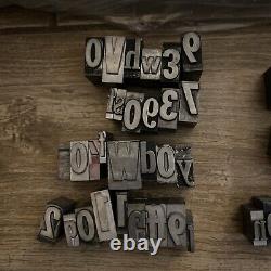 Vintage Lot De Letterpress Imprimer Blocs Type Alphabet Nombres De Ponctuation 25lbs
