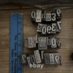 Vintage Lot De Letterpress Imprimer Blocs Type Alphabet Nombres De Ponctuation 25lbs