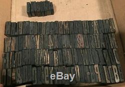 Vintage Printing Type De Bois Blocs Imprimantes Lot De 114 Diff. 1 + 5/16 Typographie