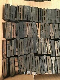 Vintage Printing Type De Bois Blocs Imprimantes Lot De 114 Diff. 1 + 5/16 Typographie