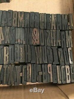 Vintage Printing Type De Bois Blocs Imprimantes Lot De 114 Diff. 1 + 5/16 Typographie