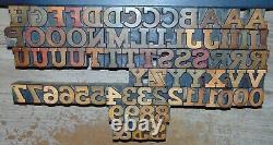 Vintage Type De Bois Alphabet 1 Grand Missing Quelques Lettres 74 Pièces