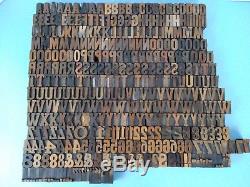 Vintage Wood Letterpress Letters Numbers Bloc D'impression 364 Bloc D'impression 1 Petit