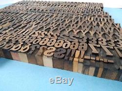 Vintage Wood Letterpress Letters Numbers Bloc D'impression 364 Bloc D'impression 1 Petit