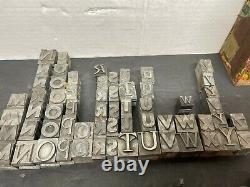 Vtg Antique 250pc + Typo Script Letterpress Type Imprimantes Lead Block Set Lot