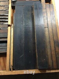 Vtg Tray Letters Symbols Metal Wood Ink Stamps Letterpress Printer Blocks