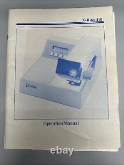 X-Rite 410TR Transmission Reflection Densitometer XRite  
<br/>		 <br/>	
	X-Rite 410TR Densitomètre de réflexion de transmission XRite